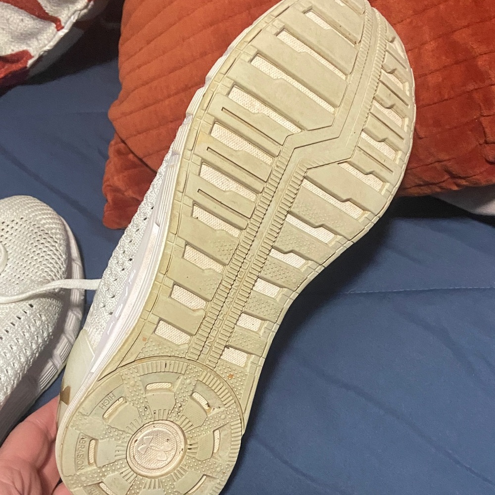 Under Armour Men's Off-White Knit Sneakers - Picture 5 of 5